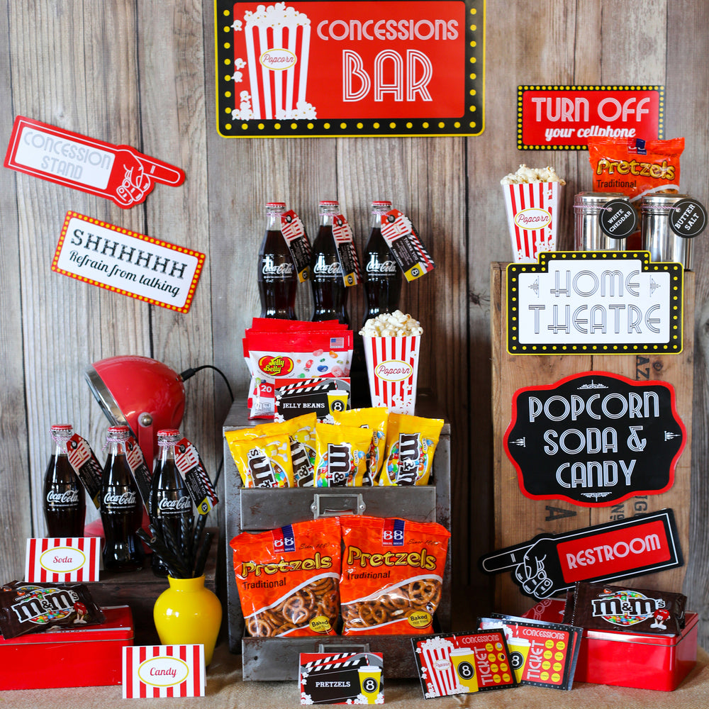 Movie Night Party Concession Stand | Movie Night Candy and Soda Store – Sunshine Parties movie-night-party-concession-stand-movie-night-candy-and-soda-store-sunshine-parties