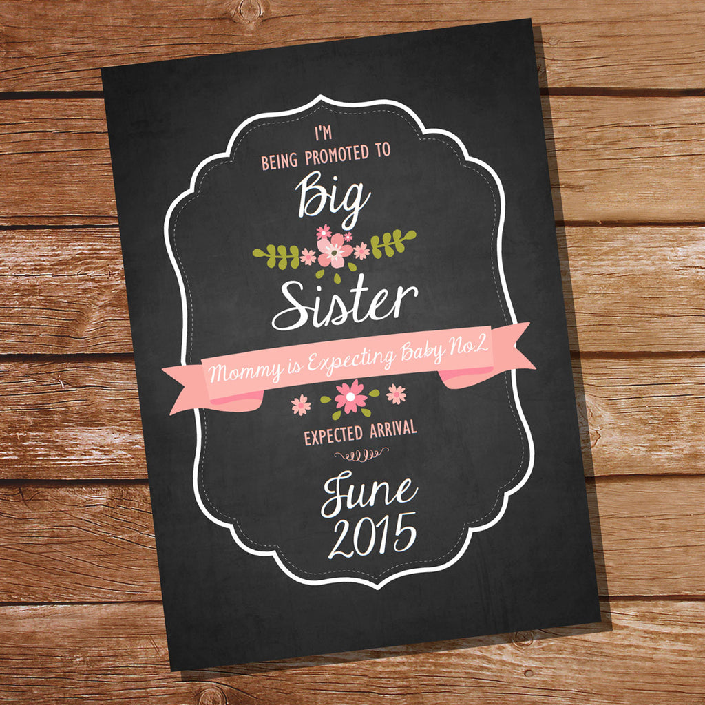 Chalkboard Pregnancy Announcement | Promoted to Big Sister