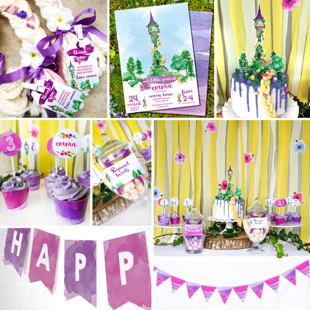 Rapunzel Birthday Party Printables Set
