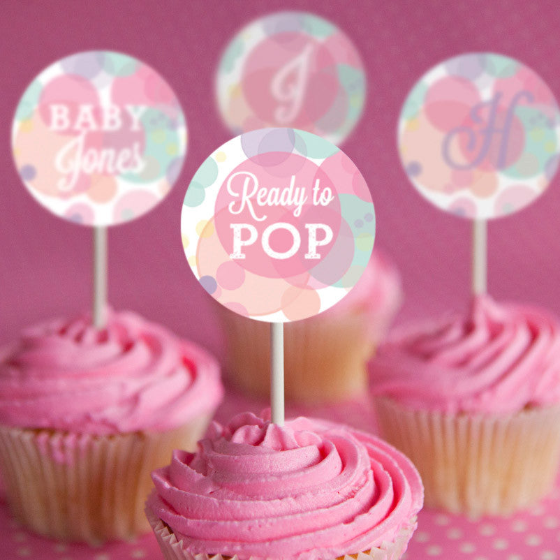 Ready To Pop Baby Shower Cupcake Toppers – Sunshine Parties