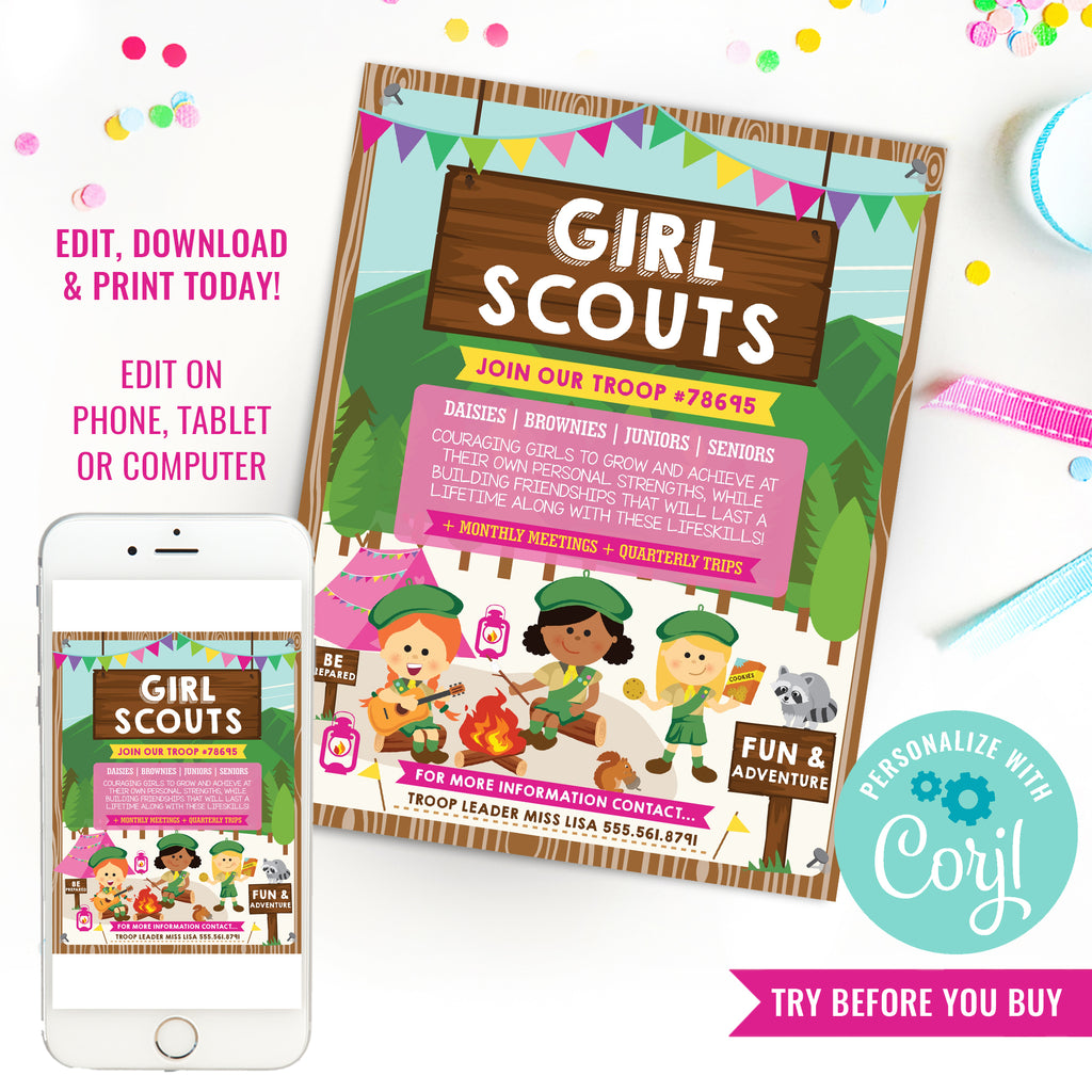 Girl Scouts Recruitment Flyer | Girl Scouts Recruitment Poster