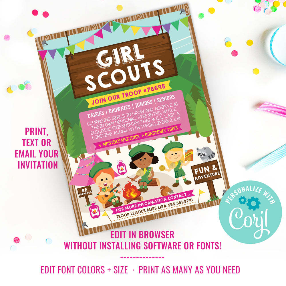 Girl Scouts Recruitment Flyer | Girl Scouts Recruitment Poster