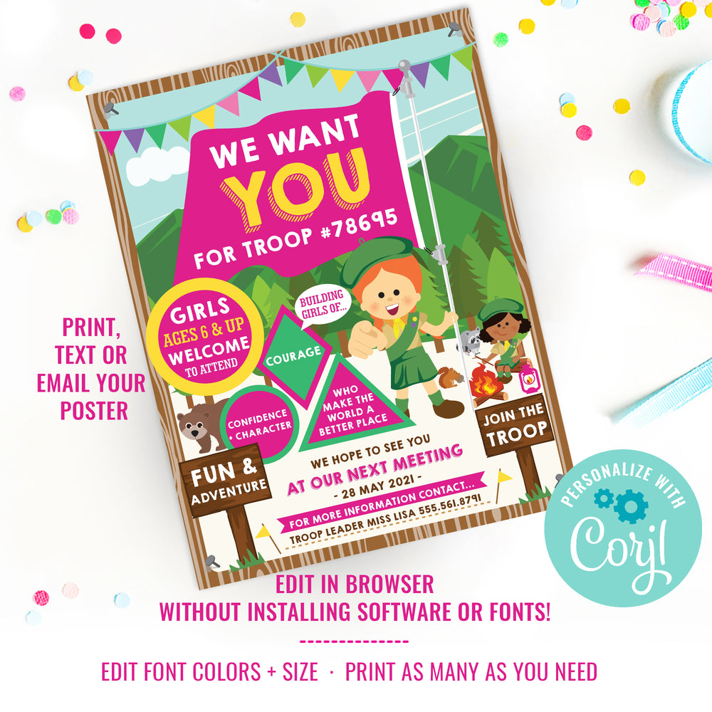 Girl Scouts Recruitment Flyer Printable | Girl Scouts Recruitment