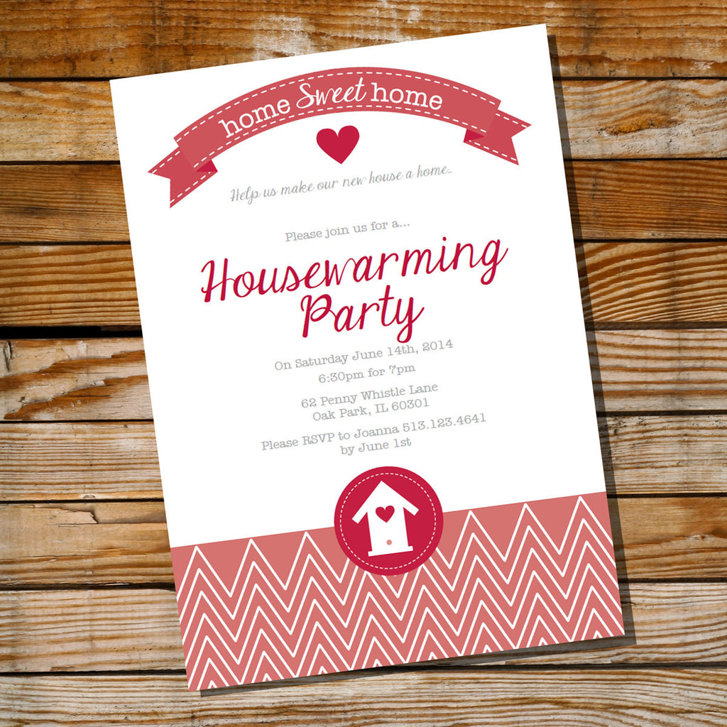 Red Housewarming Party Invitation