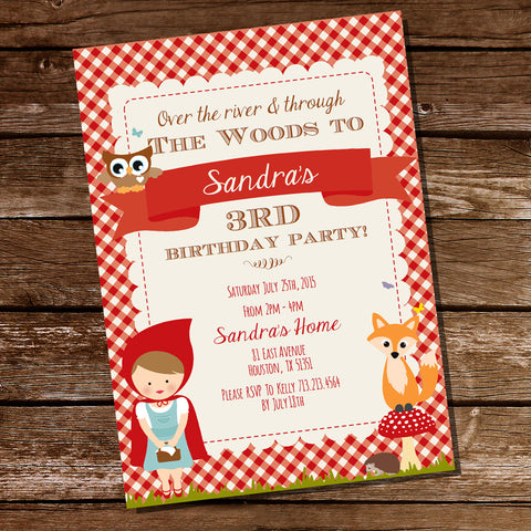 Little Red Riding Hood Birthday Party Invitation