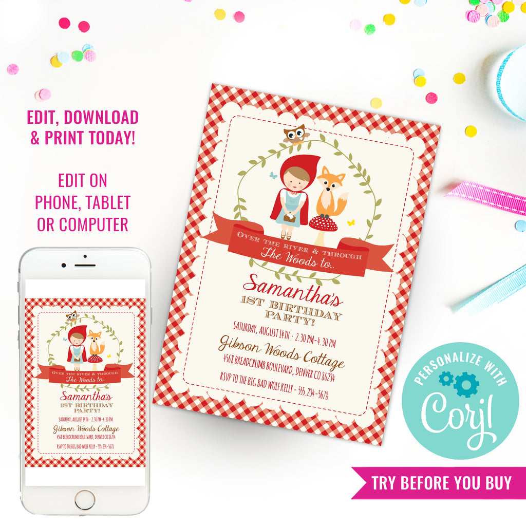 Little Red Riding Hood Party Invitation