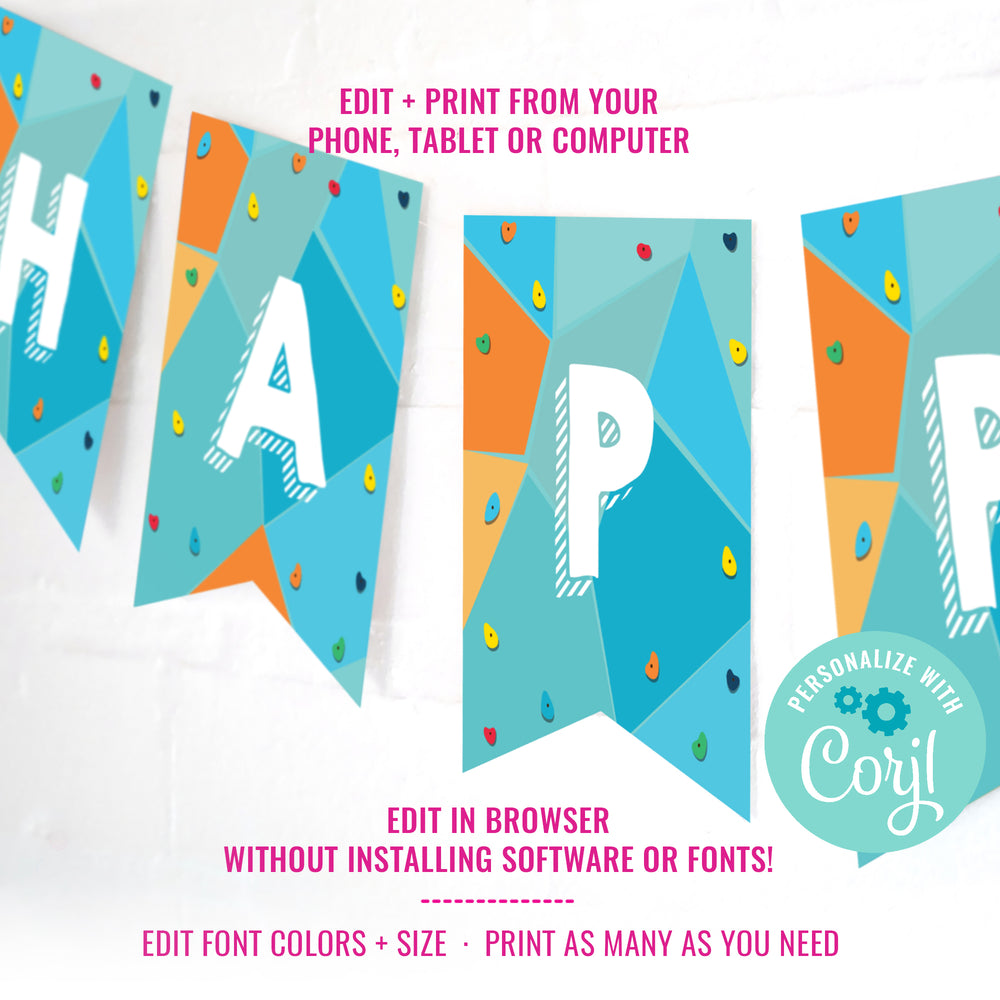 Rock Climbing Party Happy Birthday Banner | Outdoor Adventure Party Ba – Sunshine Parties rock-climbing-party-happy-birthday-banner-outdoor-adventure-party-ba-sunshine-parties