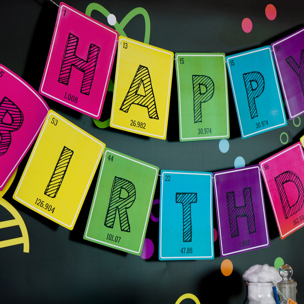 Girls Science Experiment Party Birthday Banner | Mad Scientist Party S – Sunshine Parties girls-science-experiment-party-birthday-banner-mad-scientist-party-s-sunshine-parties