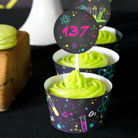 Girls Science Party Cupcake Wrappers