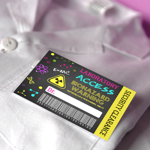 Girls Science Party Name Tag