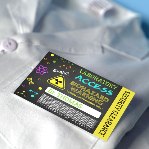 Boys Science Party Access Name Tag