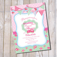 Shabby Chic Princess Baby Shower Invitation for a Girl