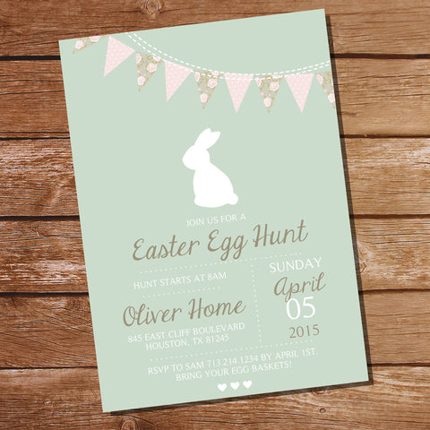 Shabby Chic Easter Egg Hunt Invitation | Easter Celebration