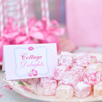 Shabby Chic Princess Party Food Label Tent Cards
