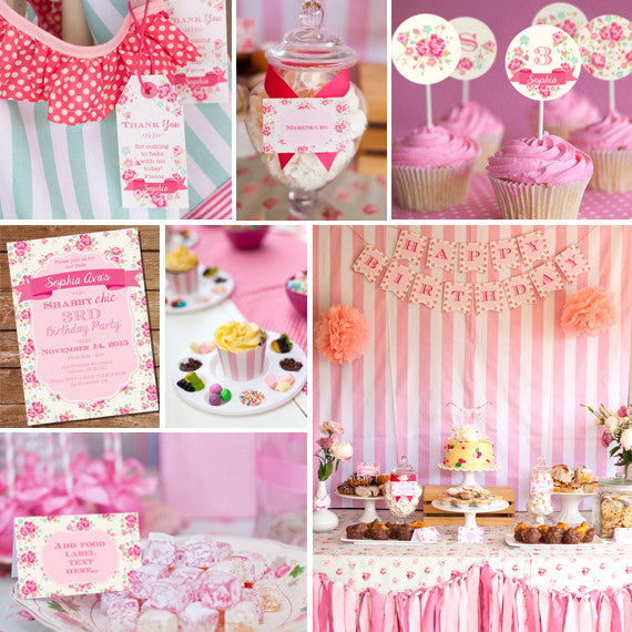 Shabby Chic Floral Birthday Party Decorations