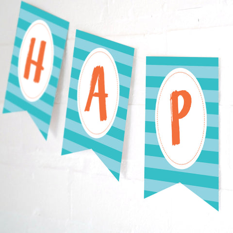 Happy Birthday Banner for sharks party