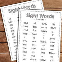Sight word posters