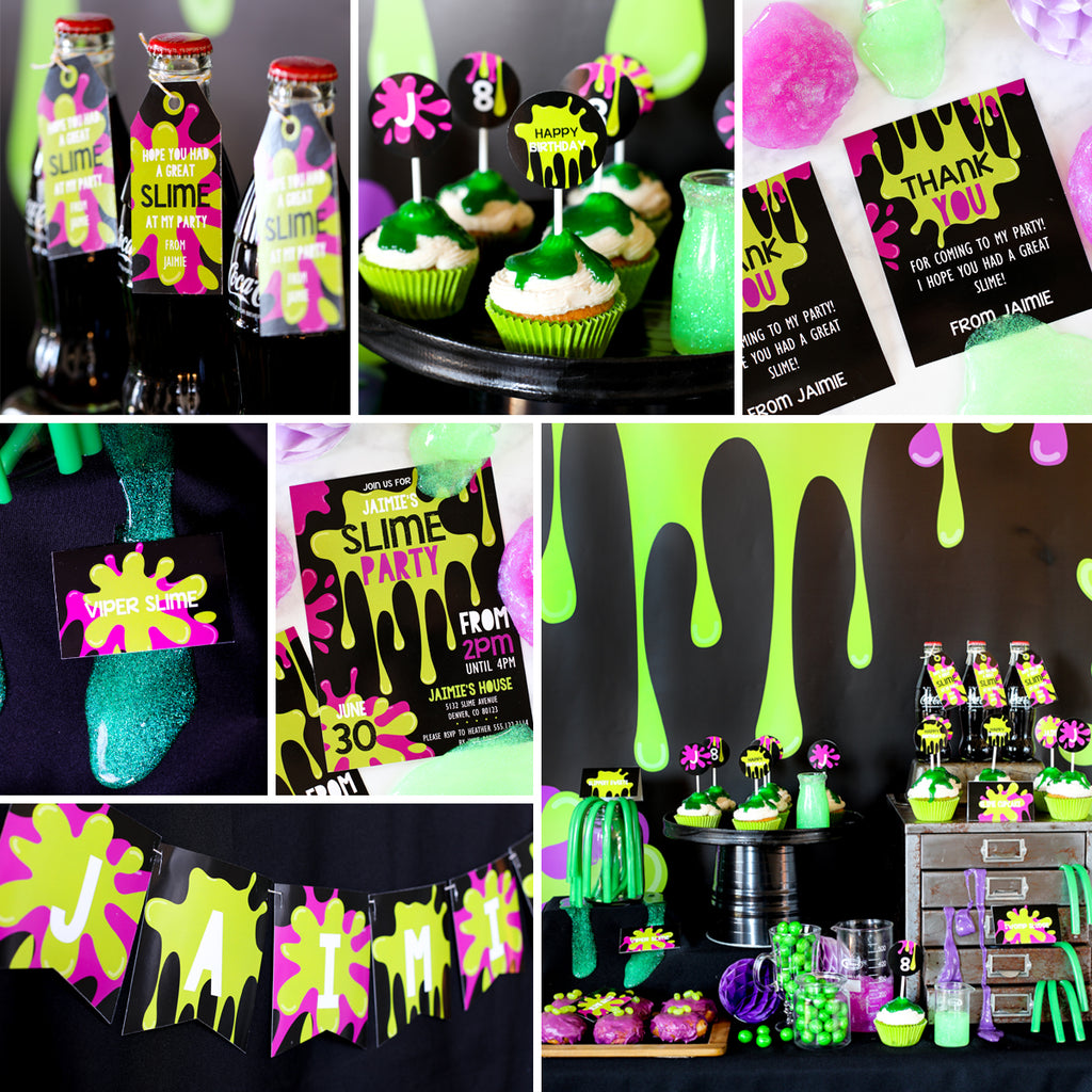 Slime Party Set | Boy or Girl Unisex Party | Invitation, Decor and More!