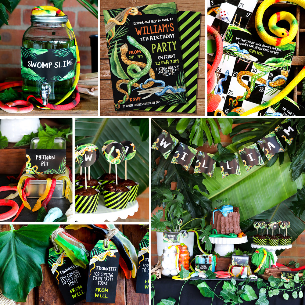 Snake Party Birthday Party Set | Reptile Party Decorations – Sunshine Parties snake-party-birthday-party-set-reptile-party-decorations-sunshine-parties