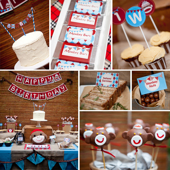 Sock Monkey Birthday Party Decorations