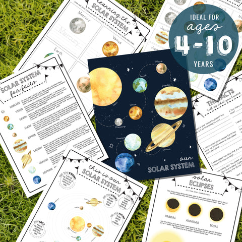 Kids space activity sheets