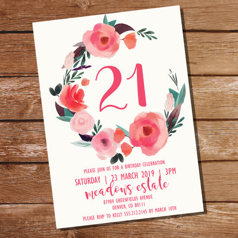 Peony Spring Party Invitation | Outdoor Floral Party