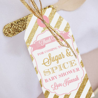 Sugar and Spice Baby Shower Favor Tags
