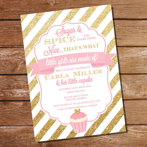 Sugar and Spice Baby Shower Invitation For A Girl