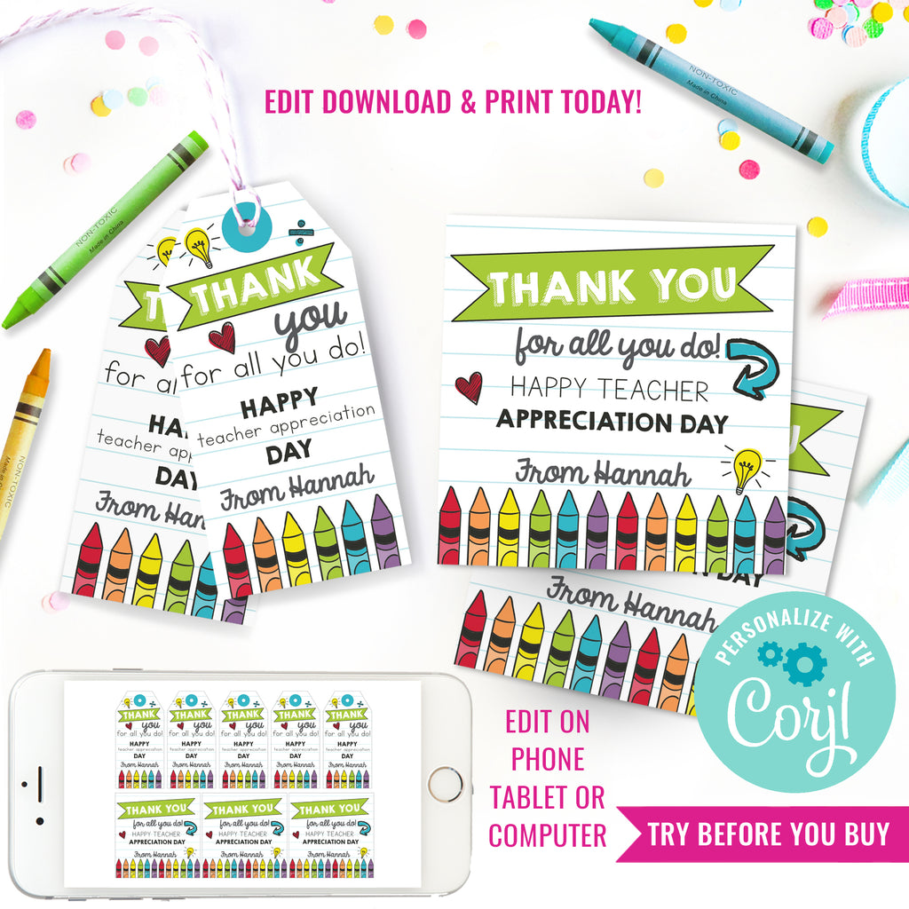 Flair Pens Teacher Gift Tags! - *6 Colors*
