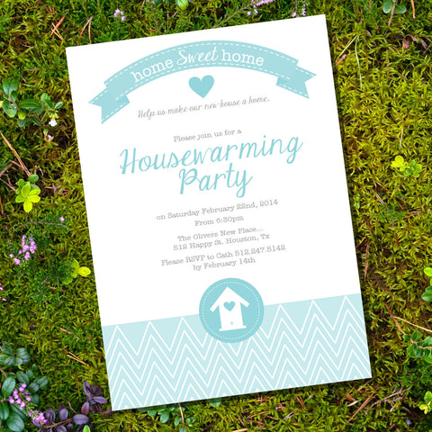 Teal Housewarming Party Invitation