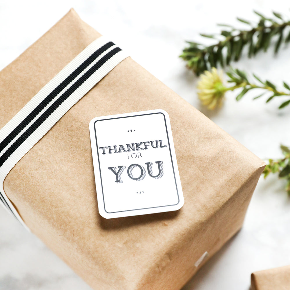 Thankful For You Labels, Thanksgiving Hostess Gifts