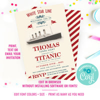 Titanic Birthday Party Invitation