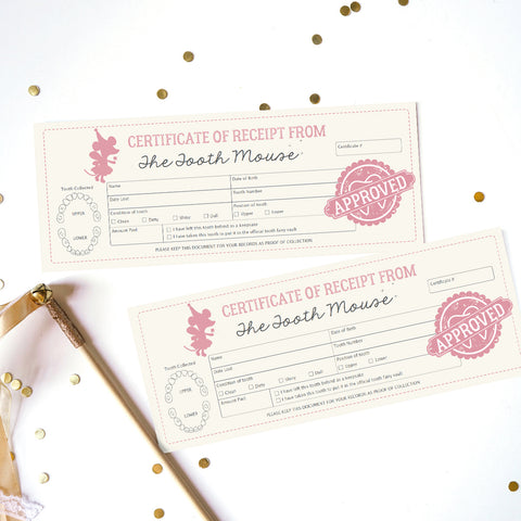 Tooth Mouse Certificate for Girls