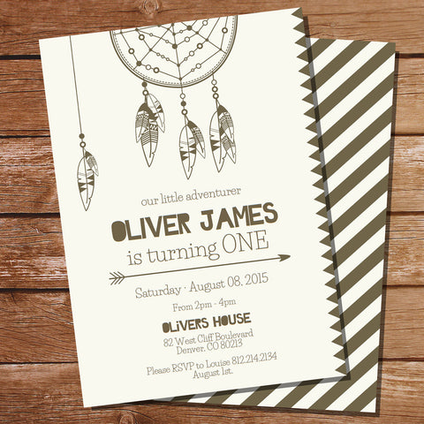 Tribal Party Invitation for a Boy