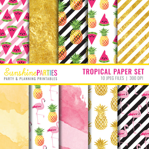 Tropical Designs Digital Paper Bundle