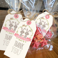 Girl's baby shower favor tags