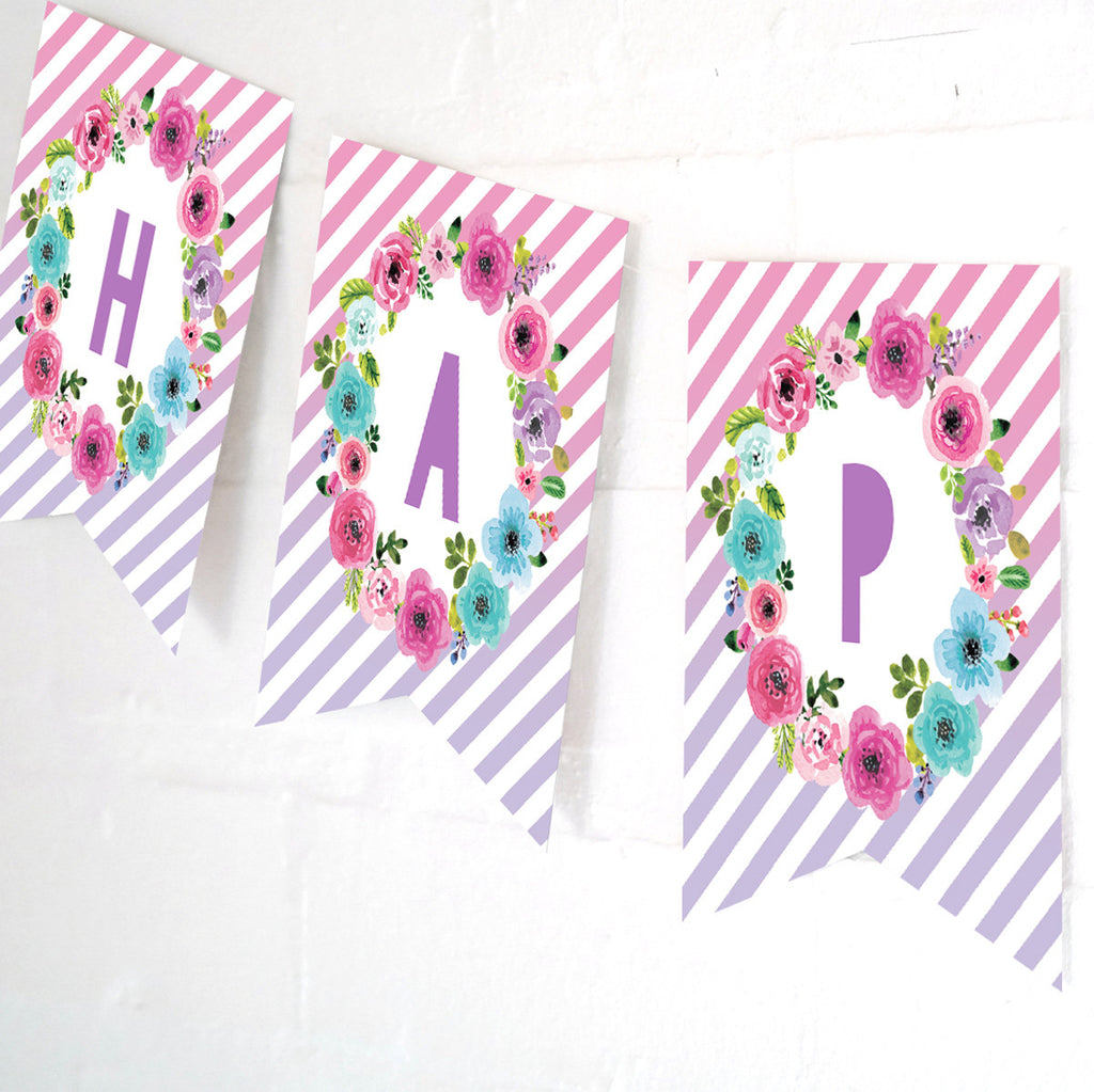 Unicorn Party Happy Birthday Banner | Floral Pastel Unicorn – Sunshine Parties unicorn-party-happy-birthday-banner-floral-pastel-unicorn-sunshine-parties