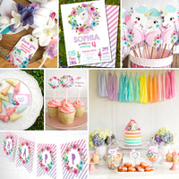 Unicorn Birthday Party Decorations | Watercolor Floral Unicorn | Unicorn Party Decor