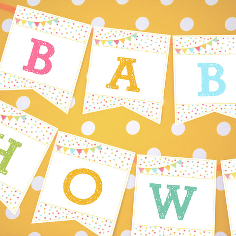 Unisex Sprinkle Baby Shower Banner For A Girl or Boy