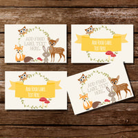 Woodland Baby Shower Food Label Tent Cards