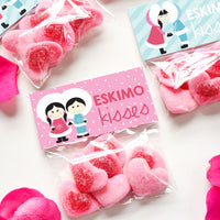 Eskimo Kisses Valentine Treat Bag Topper