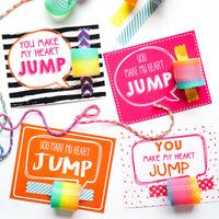 Valentine's Gift Cards and Tags for Kids - You Make My Heart Jump