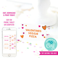 Valentines Day Food Labels | Tent Cards | Food Tags | Valentines Day Decor