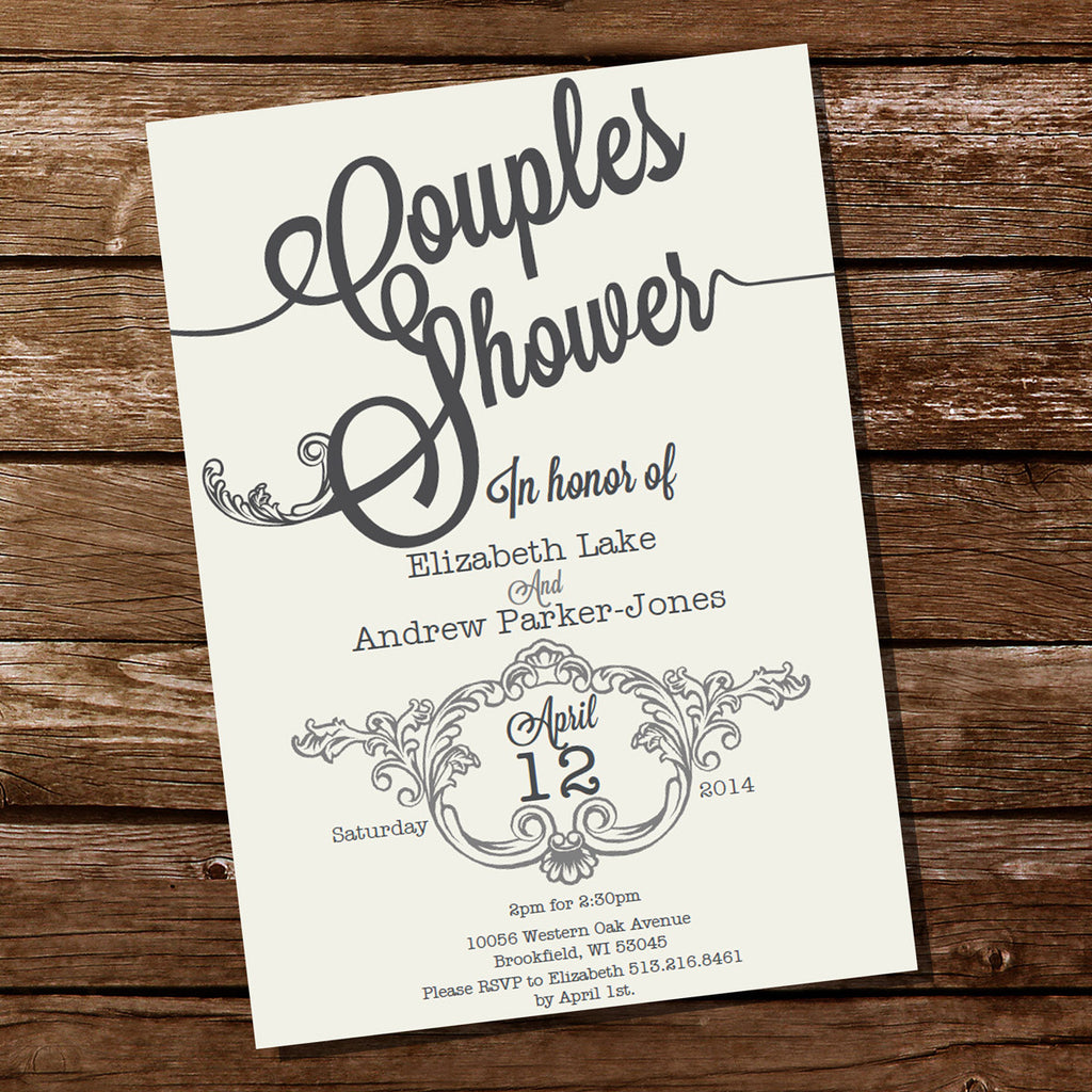 Vintage Couples Shower Invitation 