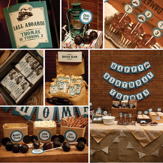 Vintage Train Birthday Party Decorations | Steam Train Party