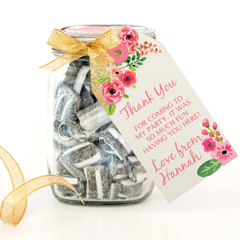 Half Birthday Party Favor Tags | Gold Glitter Favors