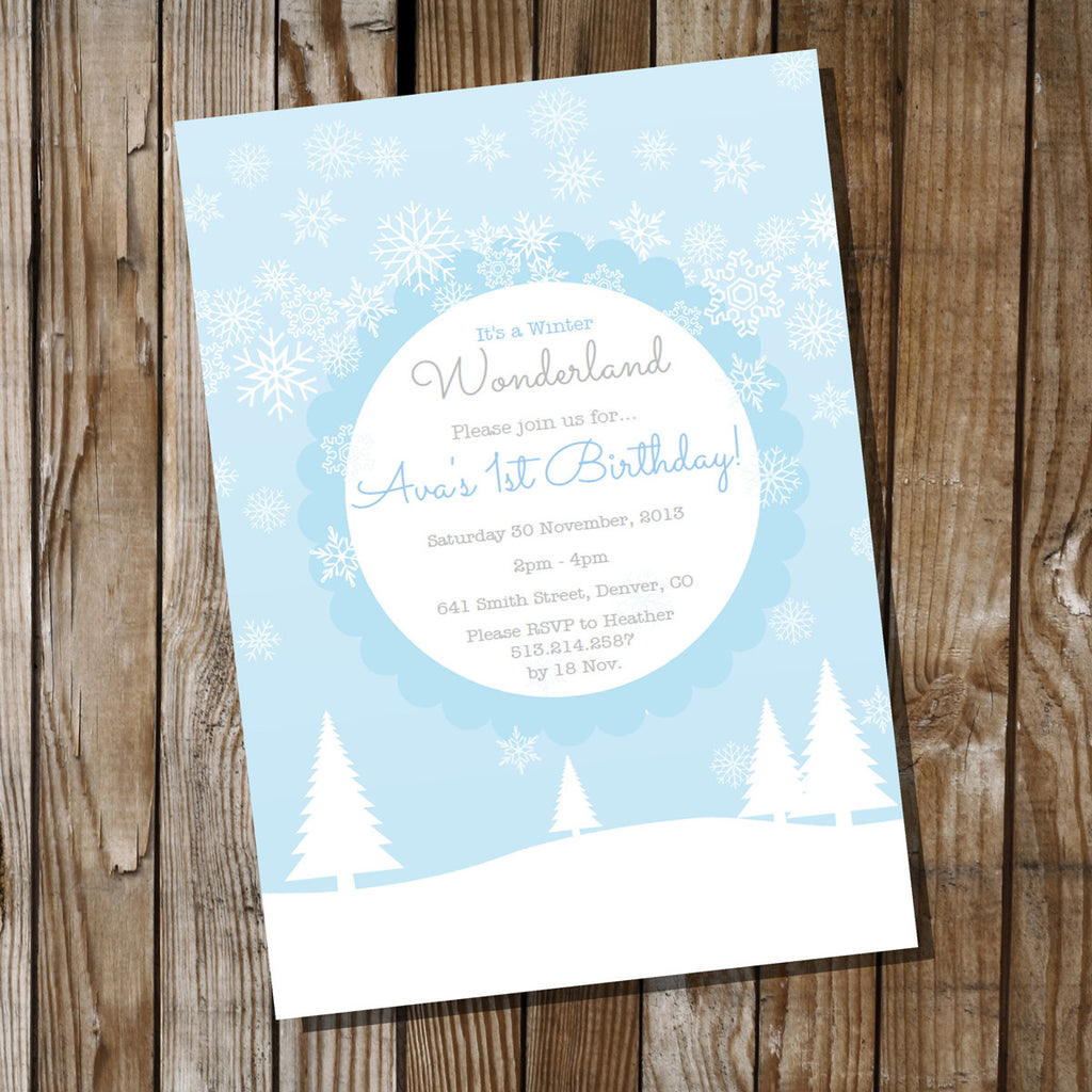 Winter Wonderland Invitation for a Girl Birthday Party | One-derland Party Invitation