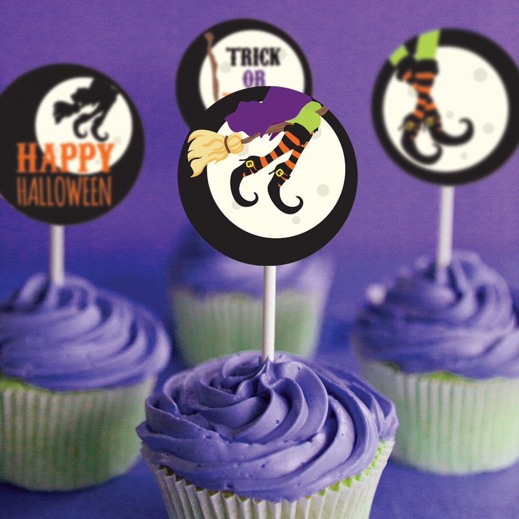 halloween-cupcake-toppers-witches-flying-broom-stick-toppers-sunshine-parties for Free Printable Nightmare Before Christmas Cupcake Toppers Halloween Cupcake Toppers | Witches Flying Broom Stick Toppers – Sunshine Parties for Free Printable Nightmare Before Christmas Cupcake Toppers