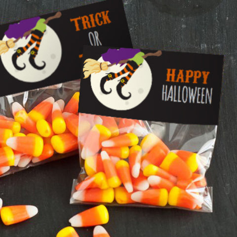 Halloween Treat Bag Toppers | Witches Flying Broom Stick