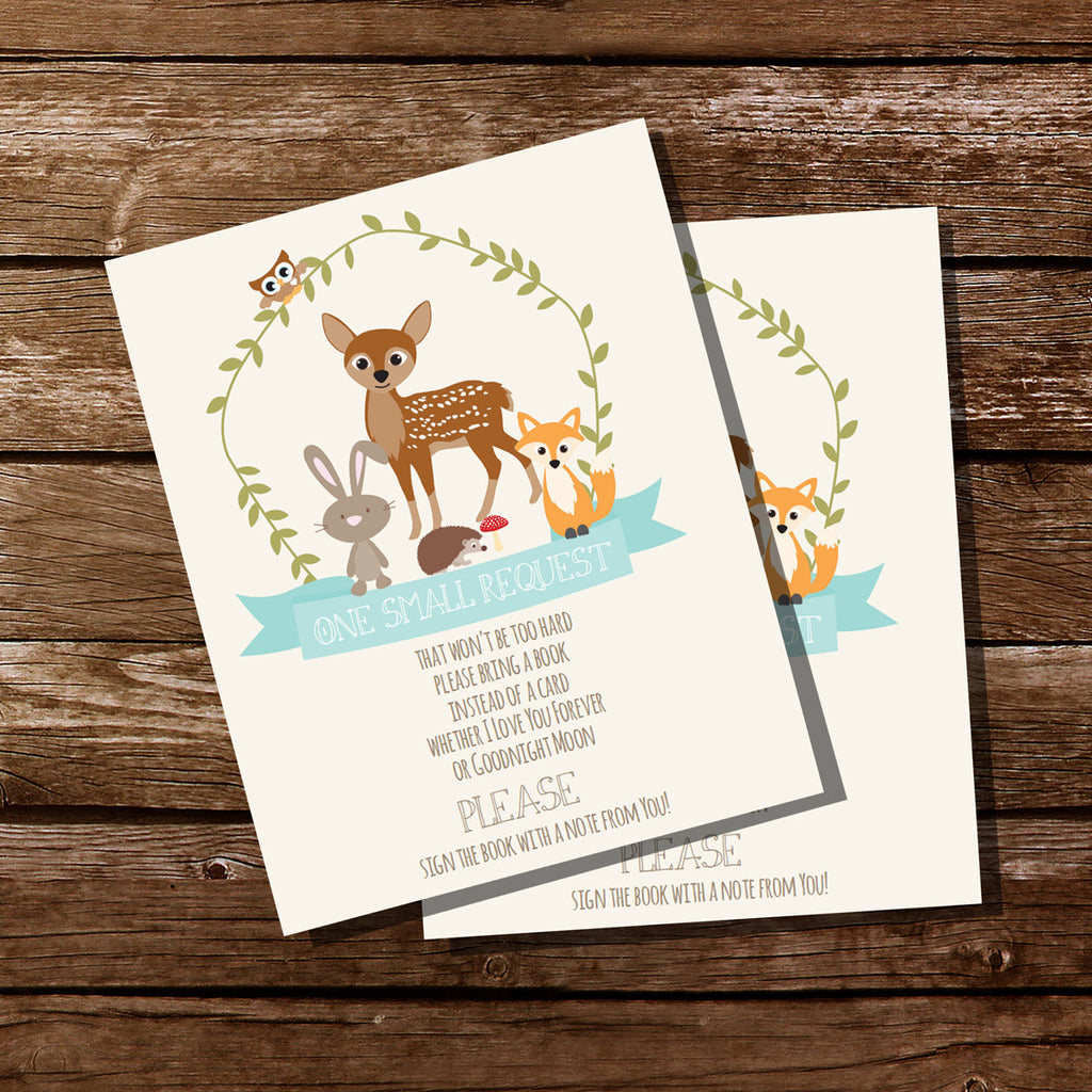 Woodland Baby Shower Bring A Book Insert Card – Sunshine Parties woodland-baby-shower-bring-a-book-insert-card-sunshine-parties